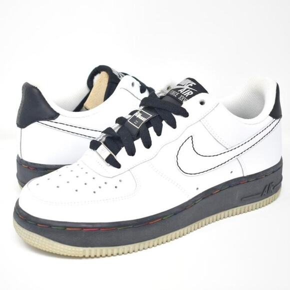 2007 Nike Air Force 1 Low “White/Black” with rainbow stitching - Picture 1 of 4